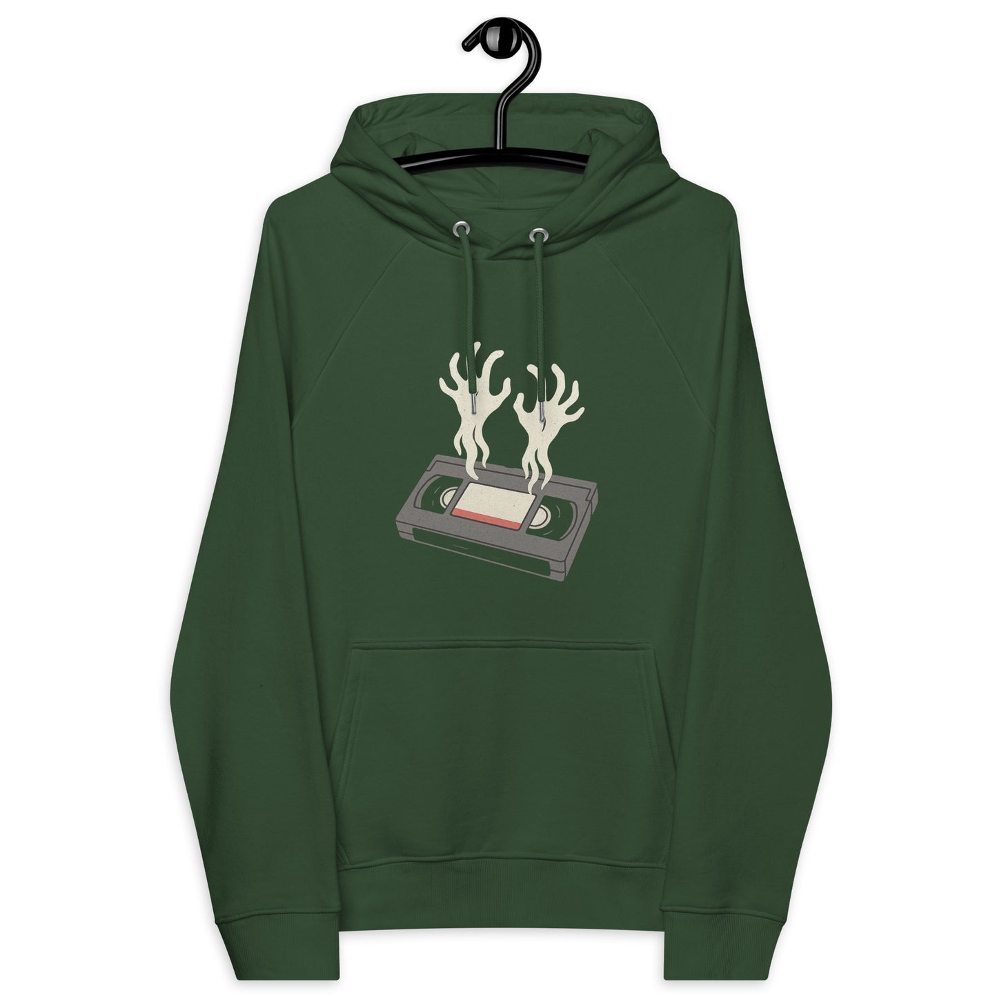 Cursed Media Unisex eco raglan hoodie  from Rare Plus Apparel – unique movie & pop culture inspired design.