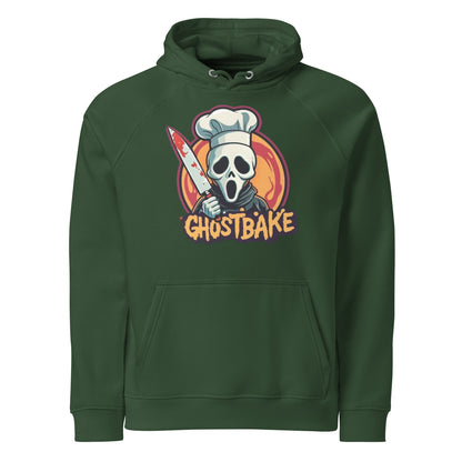 GhostBake Unisex eco raglan hoodie  from Rare Plus Apparel – unique movie & pop culture inspired design.