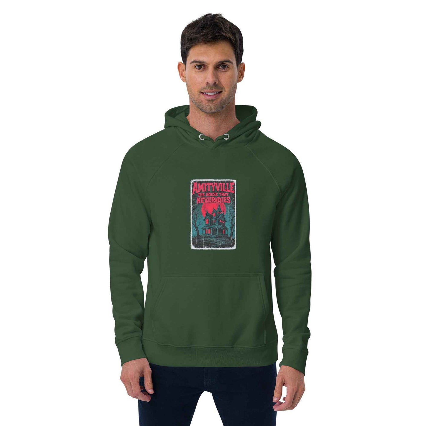 Amityville — The House That Never Dies Unisex eco raglan hoodie