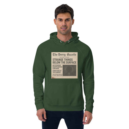The Derry Gazette “Strange Things Below the Surface” Unisex eco raglan hoodie