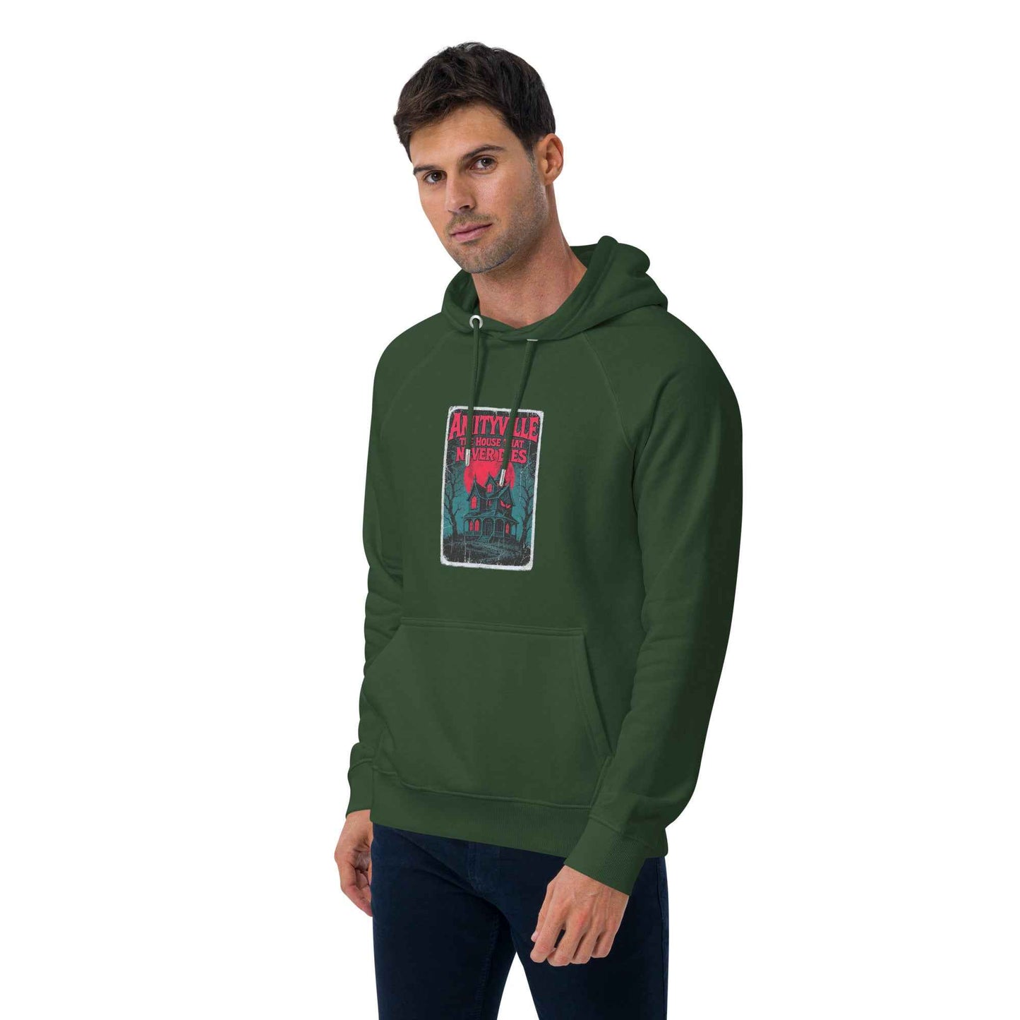 Amityville — The House That Never Dies Unisex eco raglan hoodie