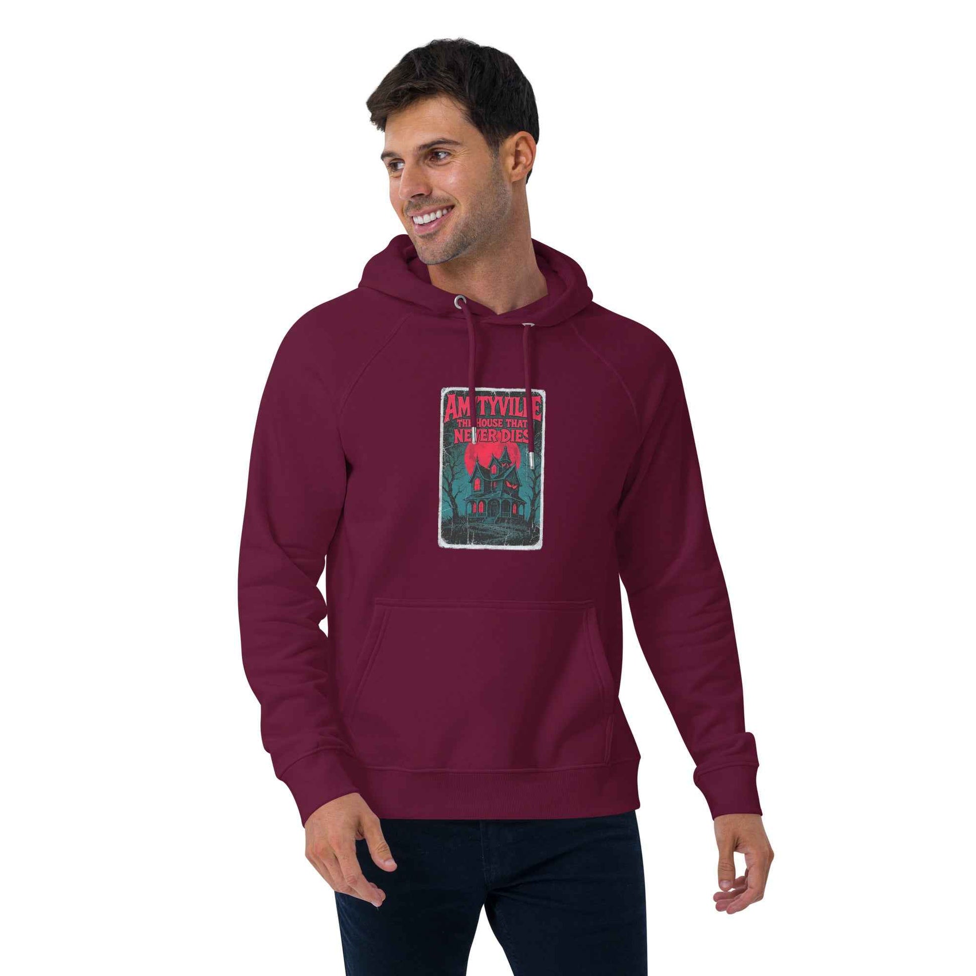 Amityville — The House That Never Dies Unisex eco raglan hoodie