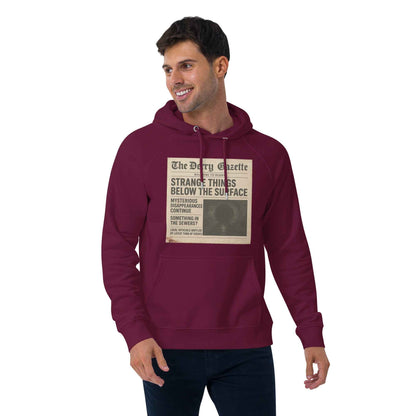 The Derry Gazette “Strange Things Below the Surface” Unisex eco raglan hoodie
