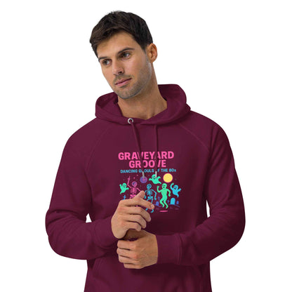 Graveyard Groove – Dancing Ghouls of the 80s Unisex hoodie eco raglan