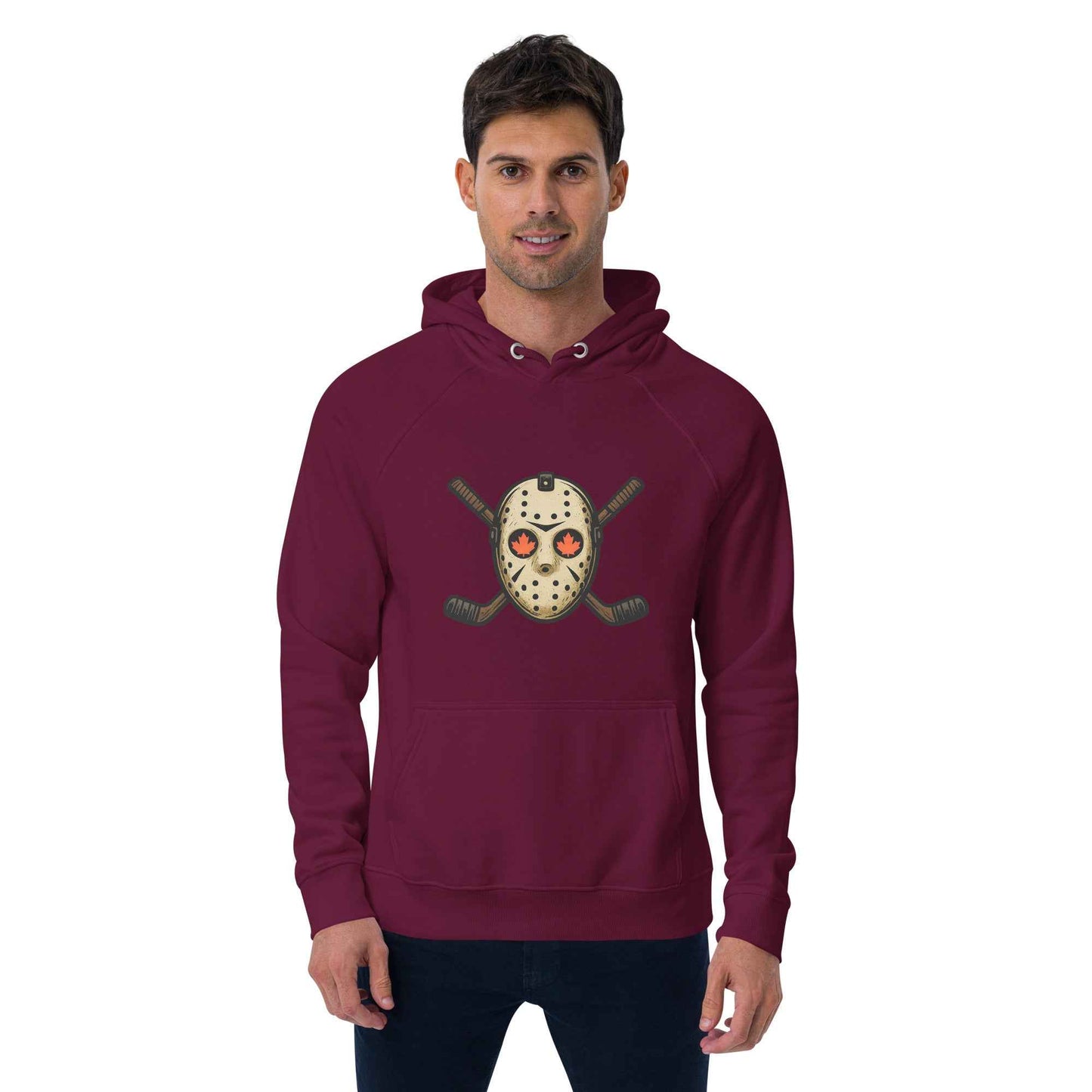 Hockey Mask Haunt Unisex eco raglan hoodie