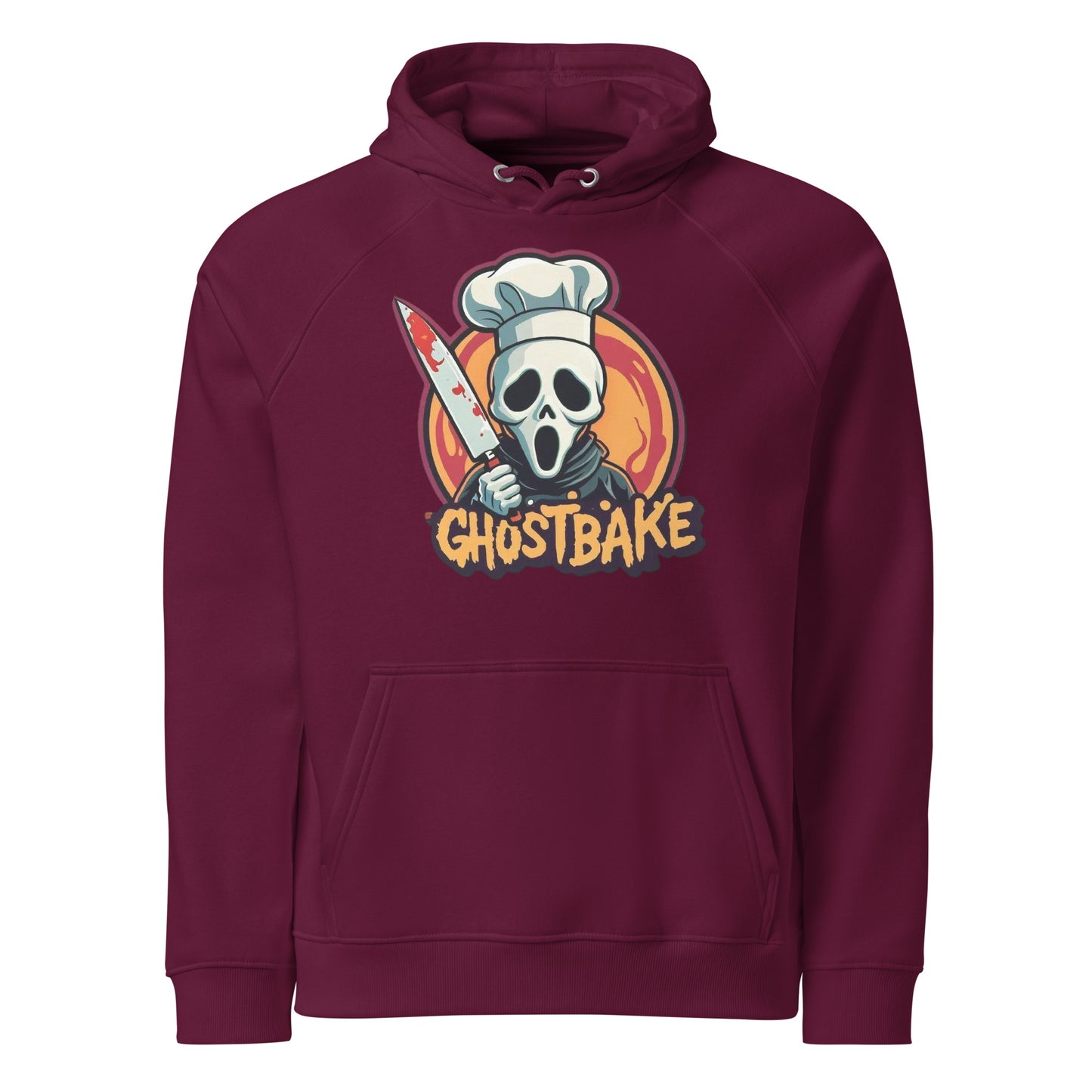 GhostBake Unisex eco raglan hoodie  from Rare Plus Apparel – unique movie & pop culture inspired design.
