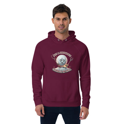 Not a Snowball’s Chance in Hell Unisex eco raglan hoodie  from Rare Plus Apparel – unique movie & pop culture inspired design.