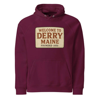 Welcome to Derry, Maine: Founded 1851 Unisex eco raglan hoodie