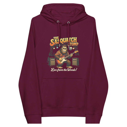 The Sasquatch Stomp — Live from the Woods! Unisex eco raglan hoodie