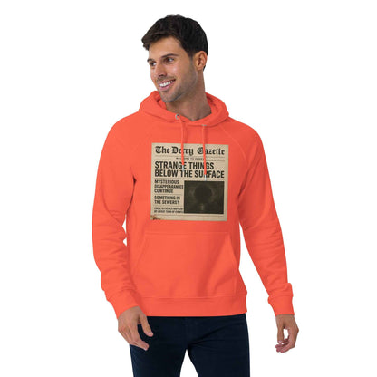 The Derry Gazette “Strange Things Below the Surface” Unisex eco raglan hoodie