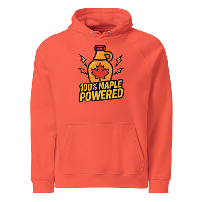 100% Maple Powered Unisex eco raglan hoodie  from Rare Plus Apparel – unique movie & pop culture inspired design.