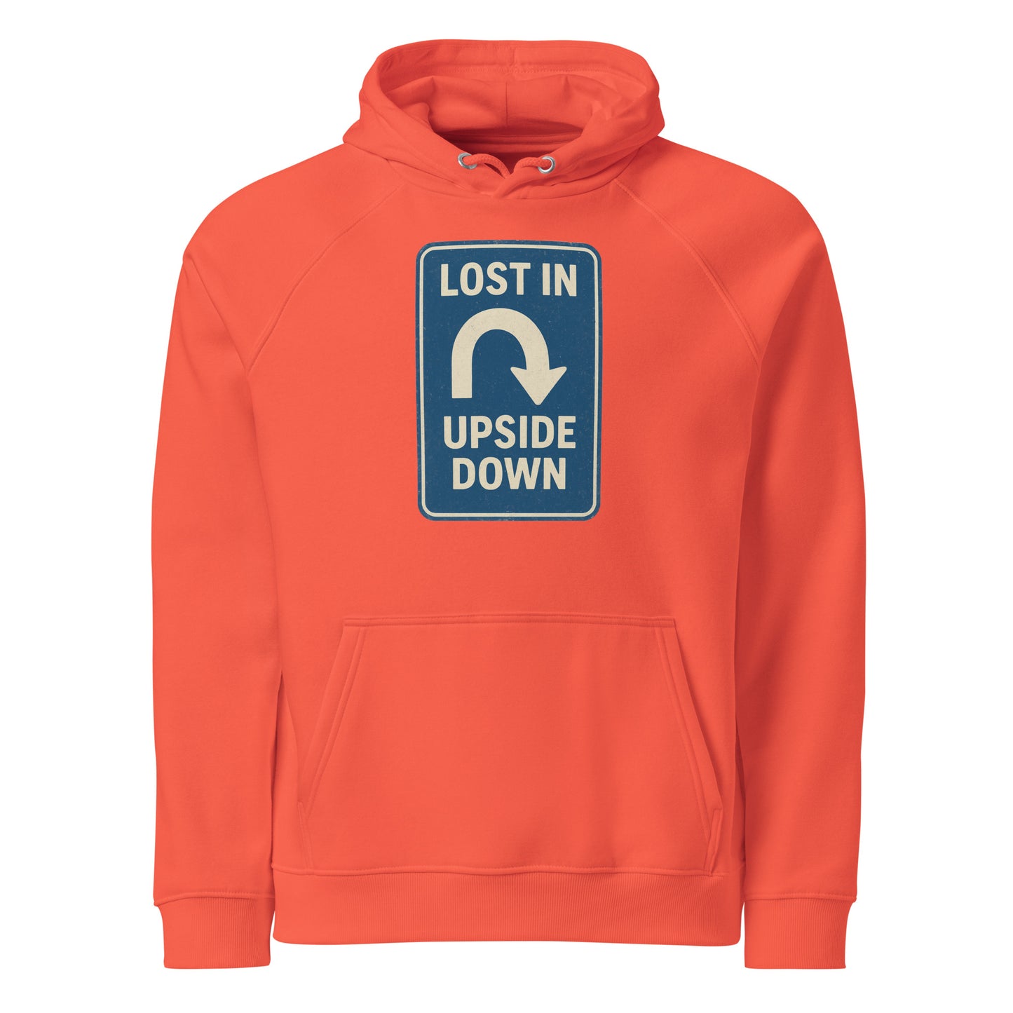 Lost in the Upside Down Unisex eco raglan hoodie  from Rare Plus Apparel – unique movie & pop culture inspired design.