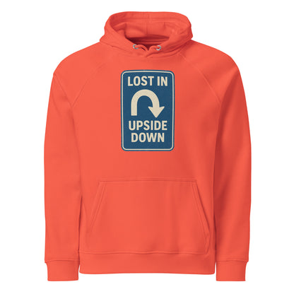 Lost in the Upside Down Unisex eco raglan hoodie  from Rare Plus Apparel – unique movie & pop culture inspired design.