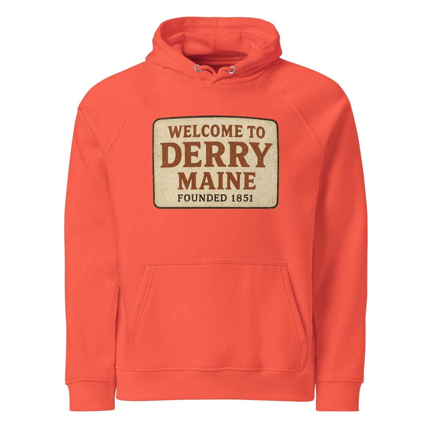 Welcome to Derry, Maine: Founded 1851 Unisex eco raglan hoodie