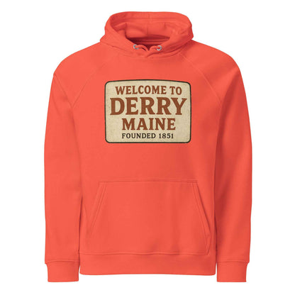 Welcome to Derry, Maine: Founded 1851 Unisex eco raglan hoodie