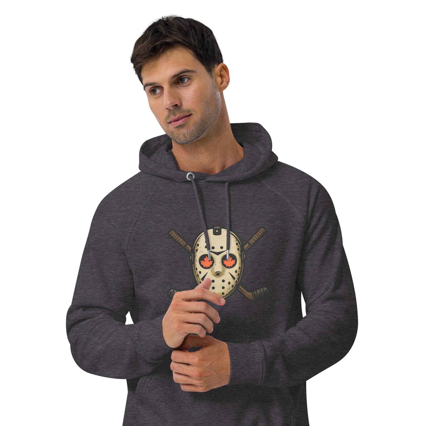 Hockey Mask Haunt Unisex eco raglan hoodie