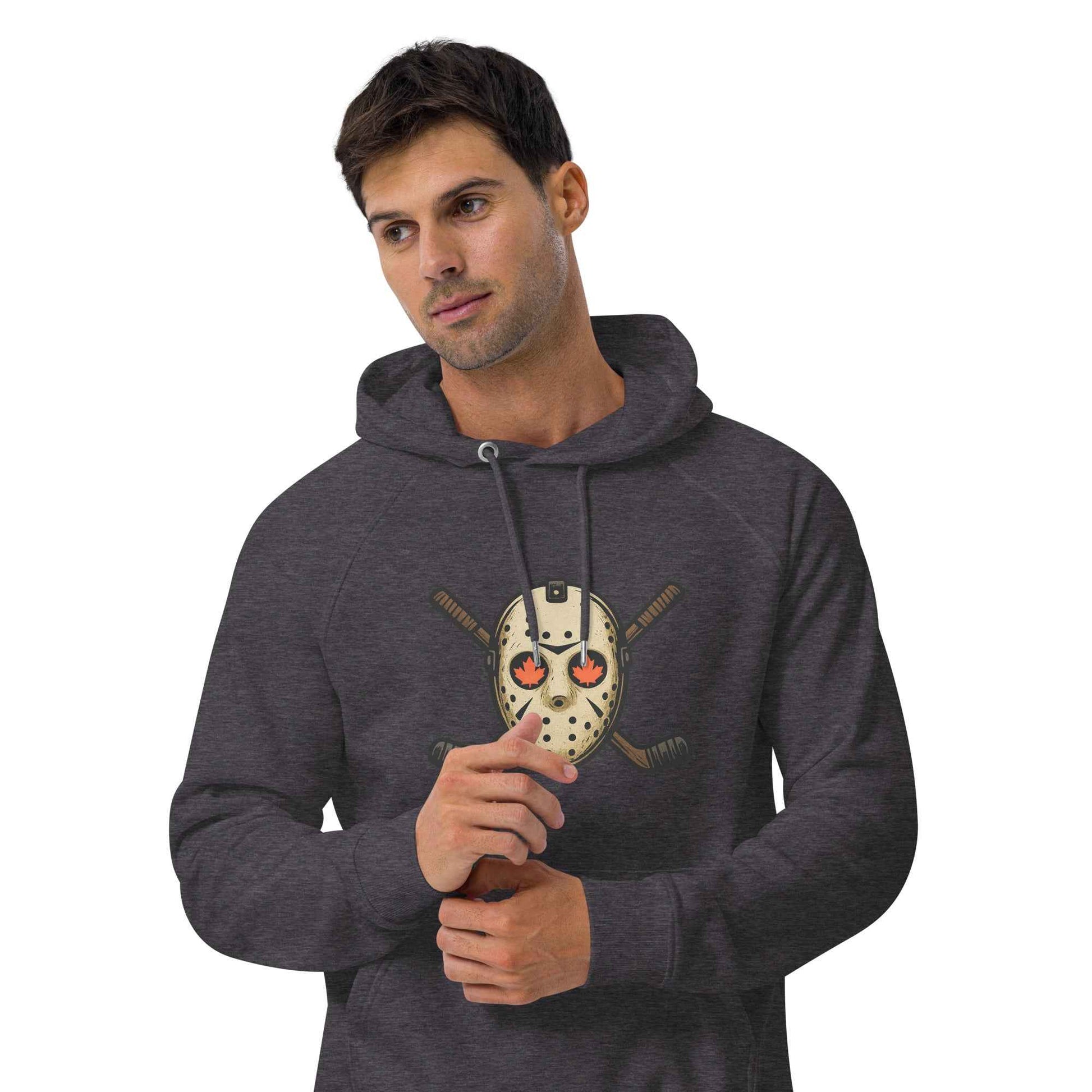 Hockey Mask Haunt Unisex eco raglan hoodie