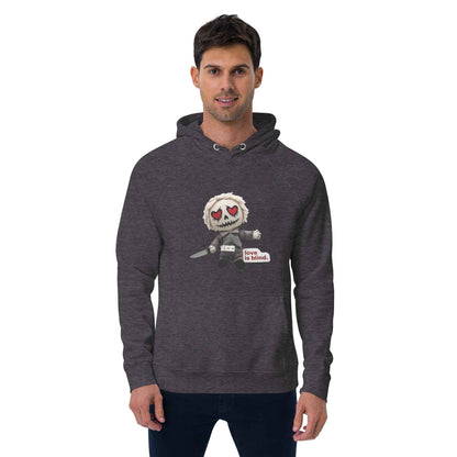 Heart Eyes Love is Blind Unisex eco raglan hoodie