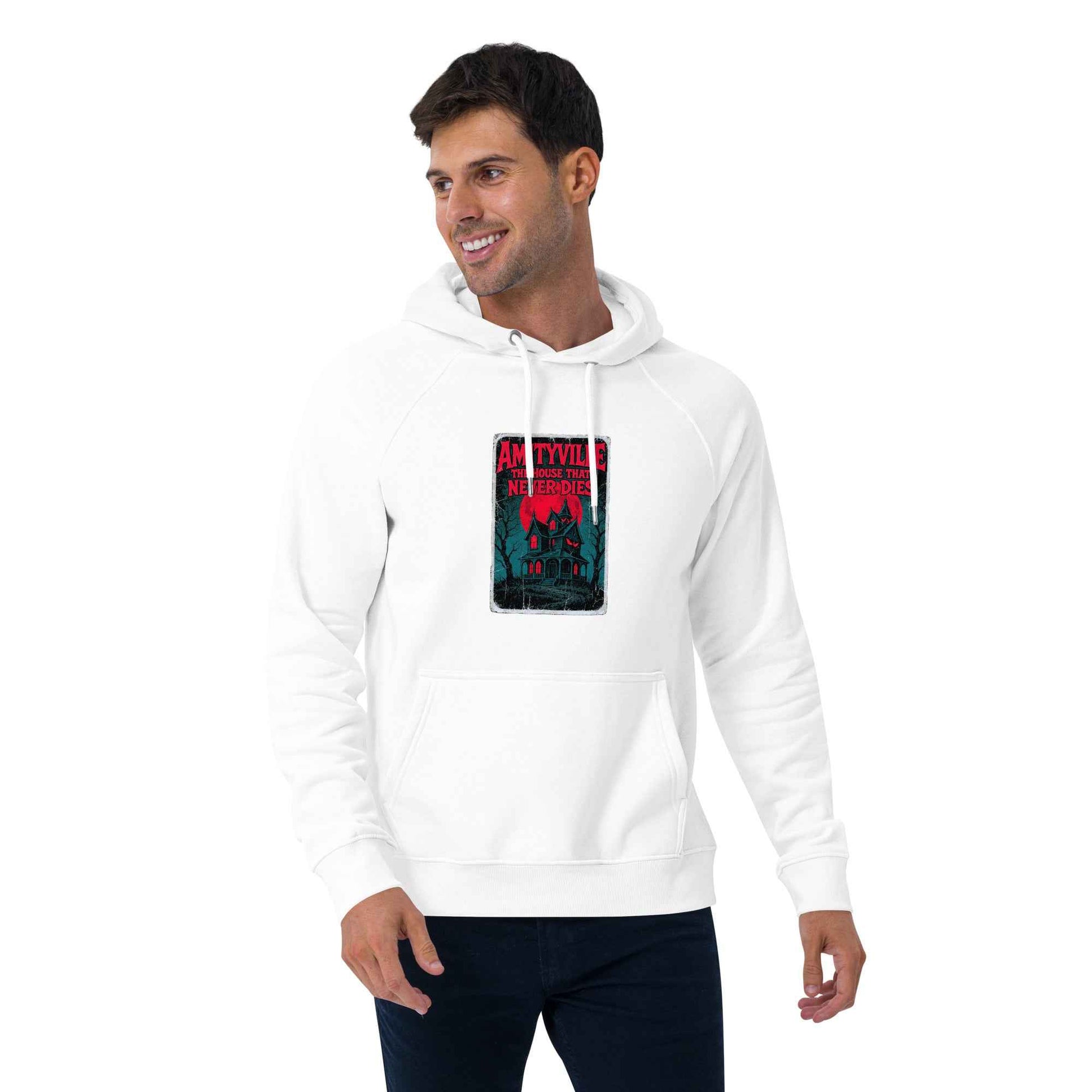 Amityville — The House That Never Dies Unisex eco raglan hoodie