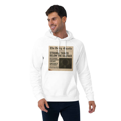 The Derry Gazette “Strange Things Below the Surface” Unisex eco raglan hoodie