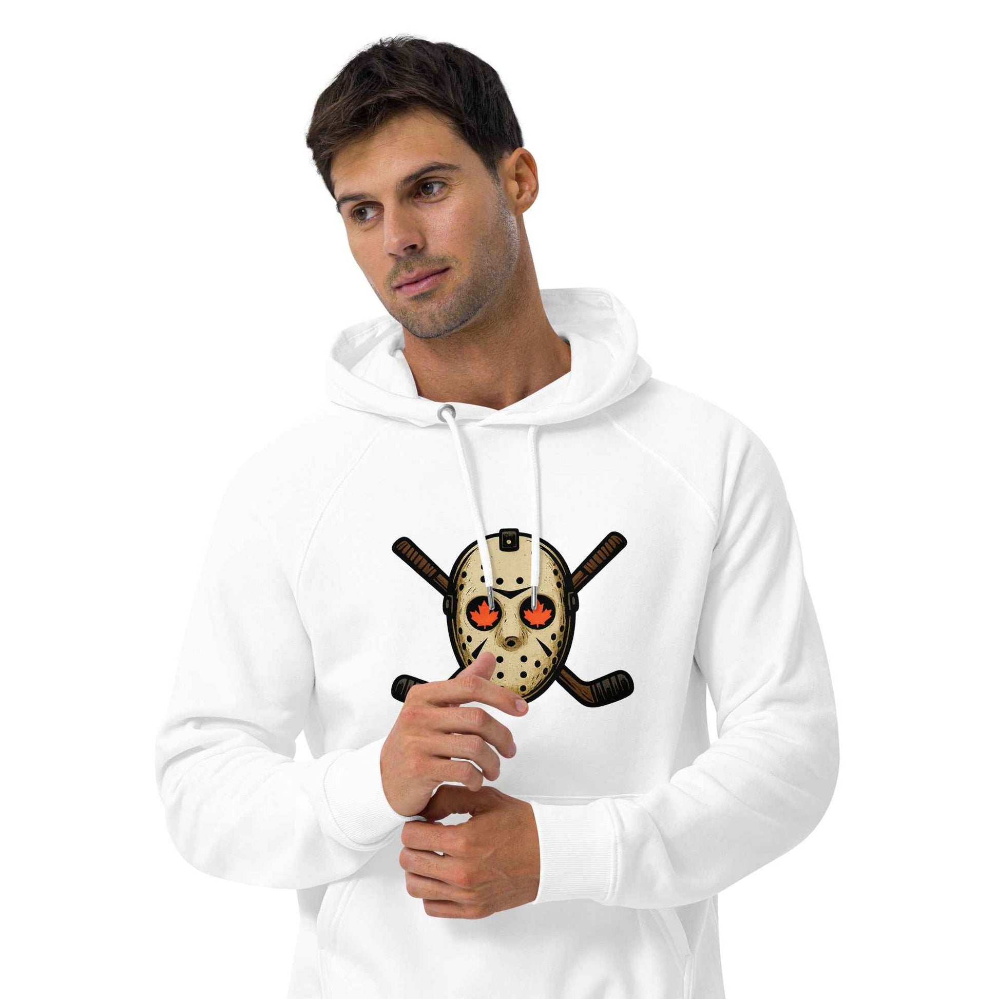 Hockey Mask Haunt Unisex eco raglan hoodie