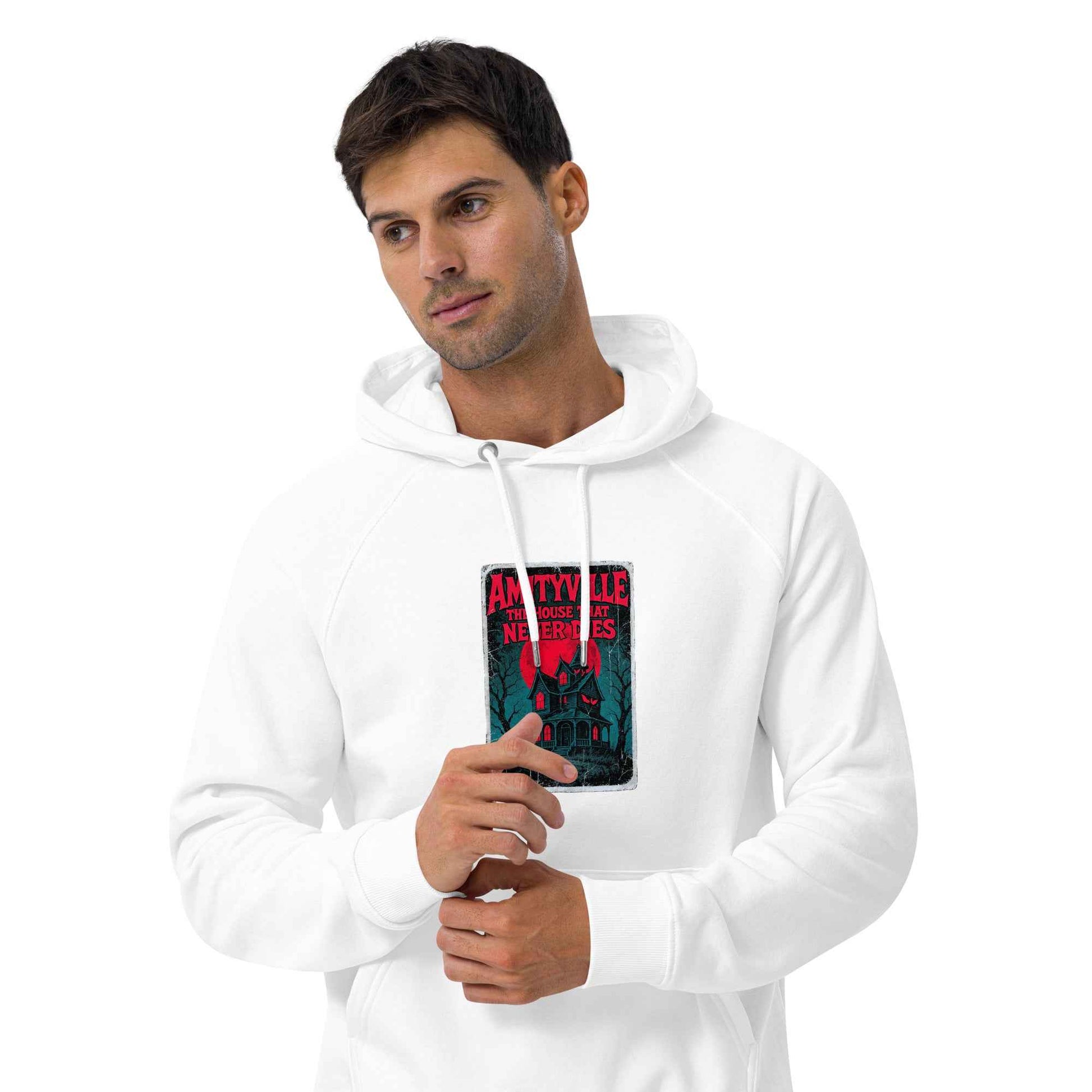 Amityville — The House That Never Dies Unisex eco raglan hoodie