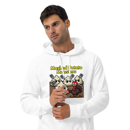Mashed Potato Monsters Unisex eco raglan hoodie