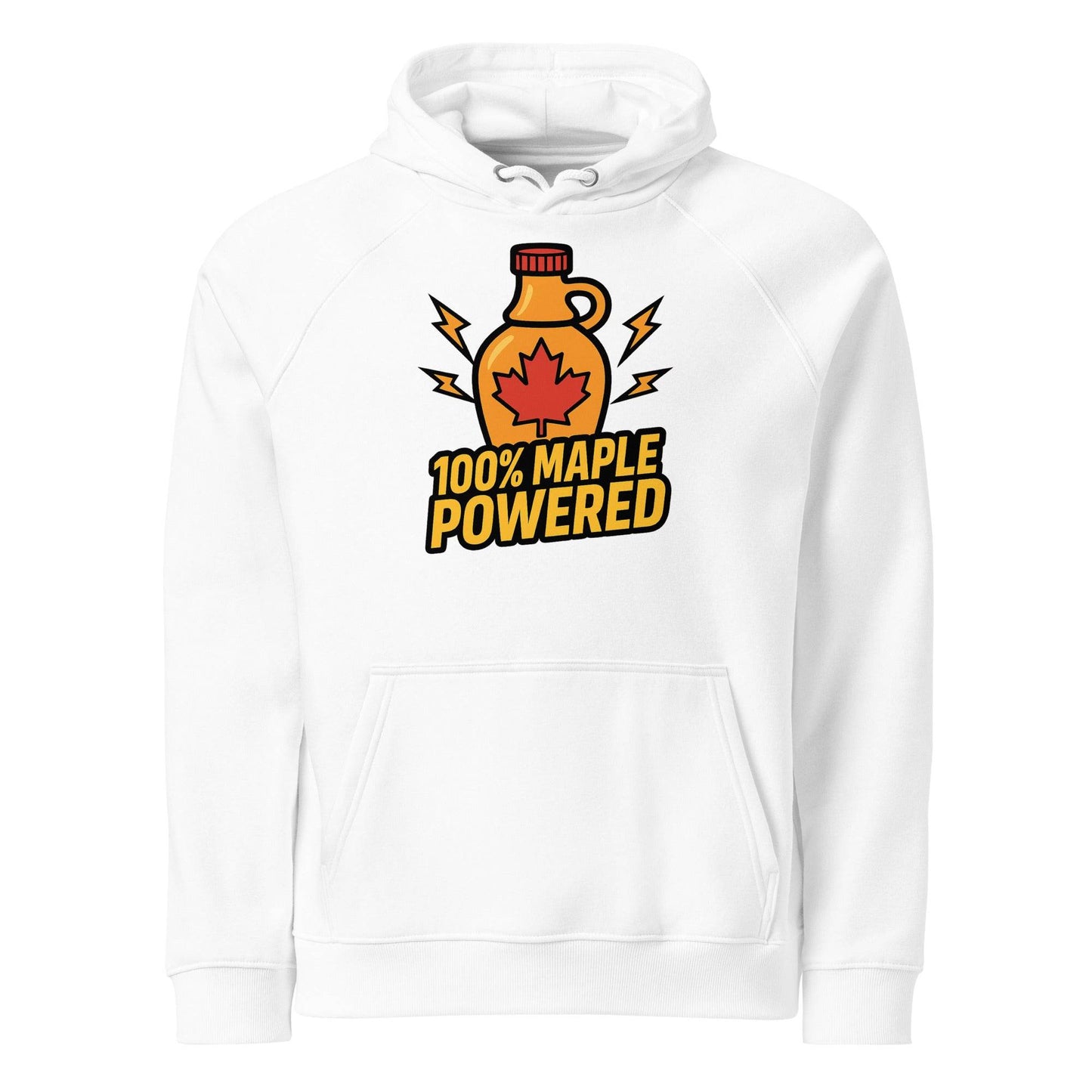 100% Maple Powered Unisex eco raglan hoodie  from Rare Plus Apparel – unique movie & pop culture inspired design.