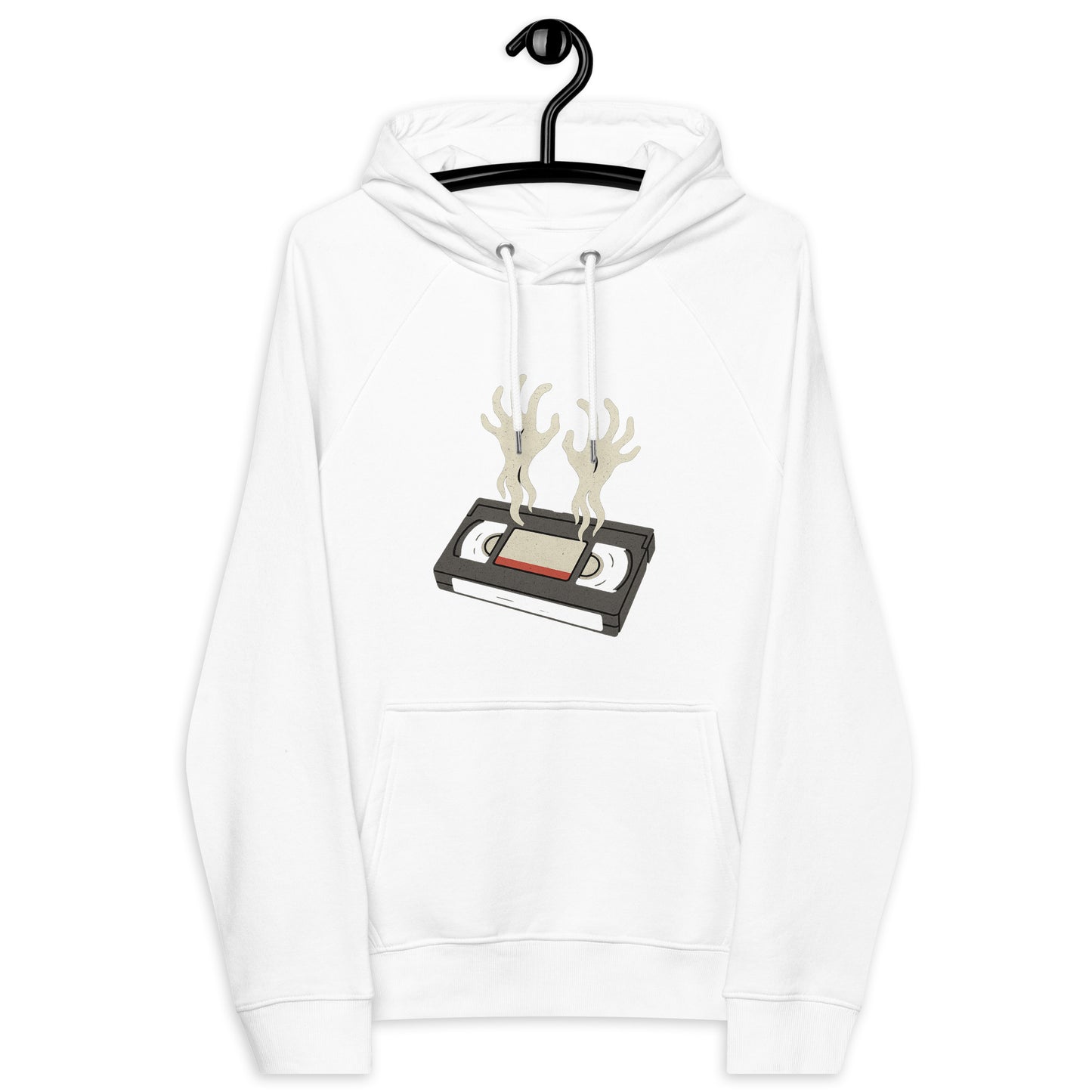 Cursed Media Unisex eco raglan hoodie  from Rare Plus Apparel – unique movie & pop culture inspired design.