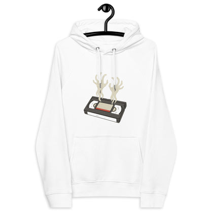 Cursed Media Unisex eco raglan hoodie  from Rare Plus Apparel – unique movie & pop culture inspired design.