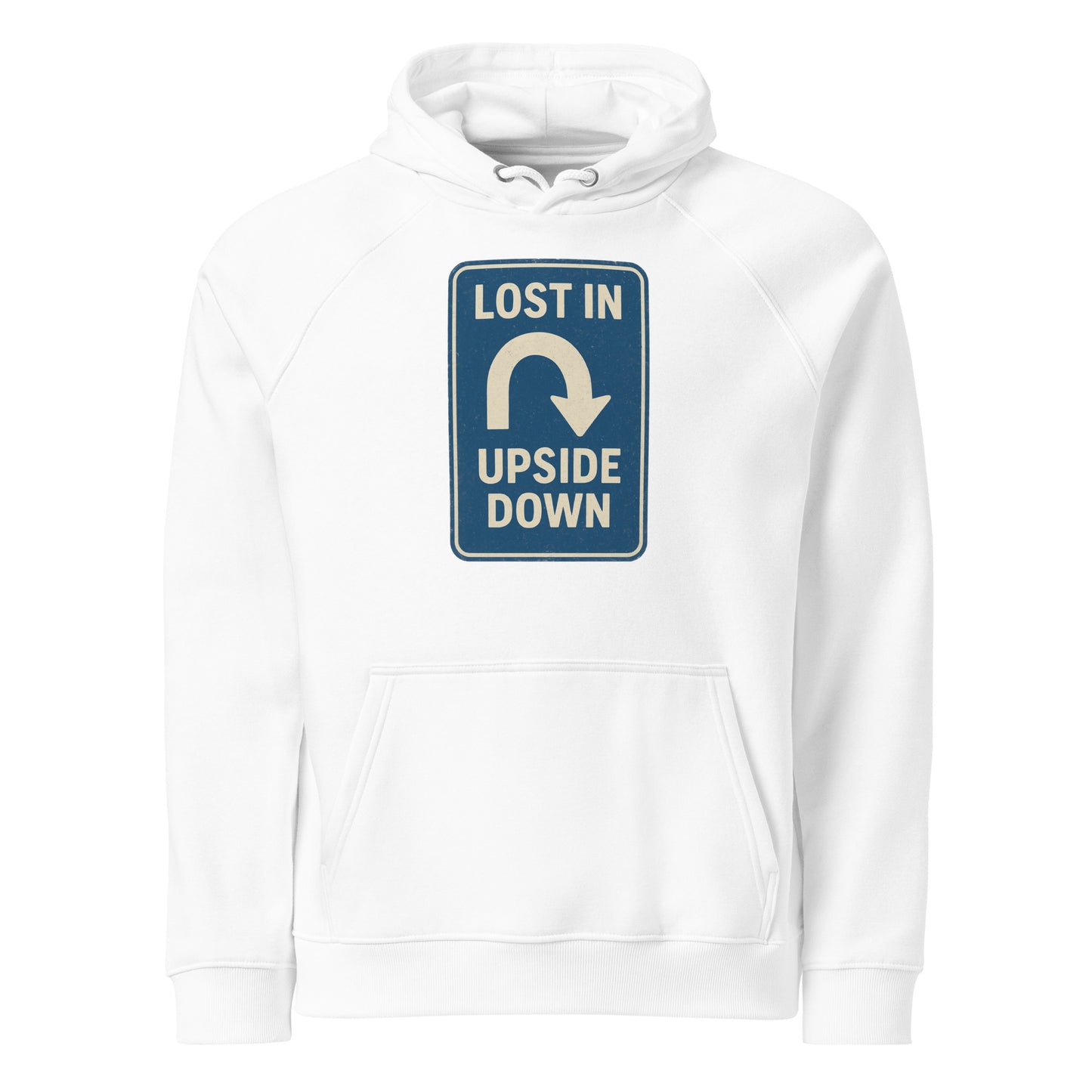 Lost in the Upside Down Unisex eco raglan hoodie  from Rare Plus Apparel – unique movie & pop culture inspired design.
