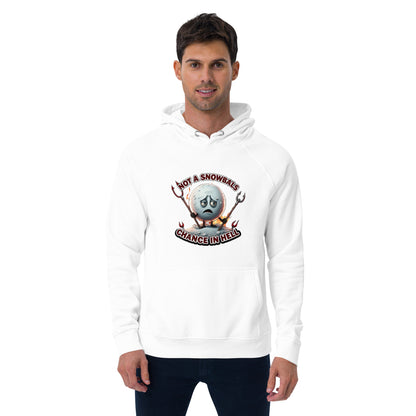 Not a Snowball’s Chance in Hell Unisex eco raglan hoodie  from Rare Plus Apparel – unique movie & pop culture inspired design.