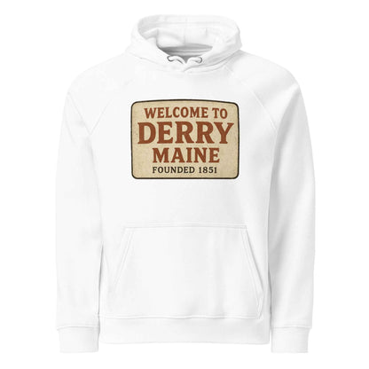Welcome to Derry, Maine: Founded 1851 Unisex eco raglan hoodie