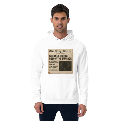 The Derry Gazette “Strange Things Below the Surface” Unisex eco raglan hoodie