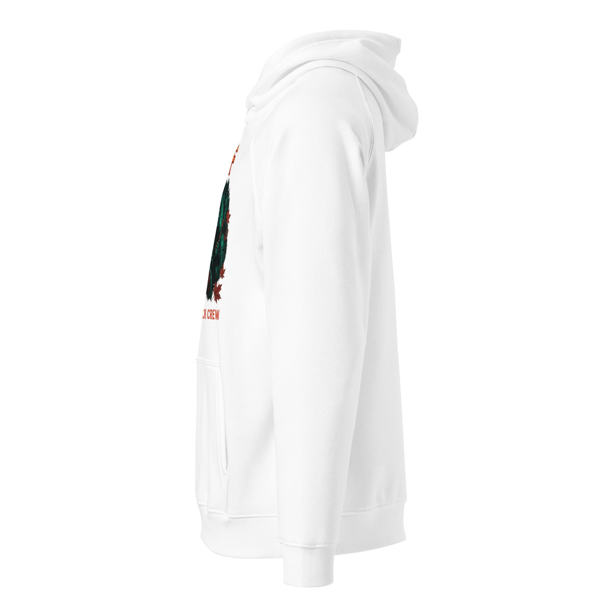 Maple Leaf Maniacs Unisex eco raglan hoodie  from Rare Plus Apparel – unique movie & pop culture inspired design.
