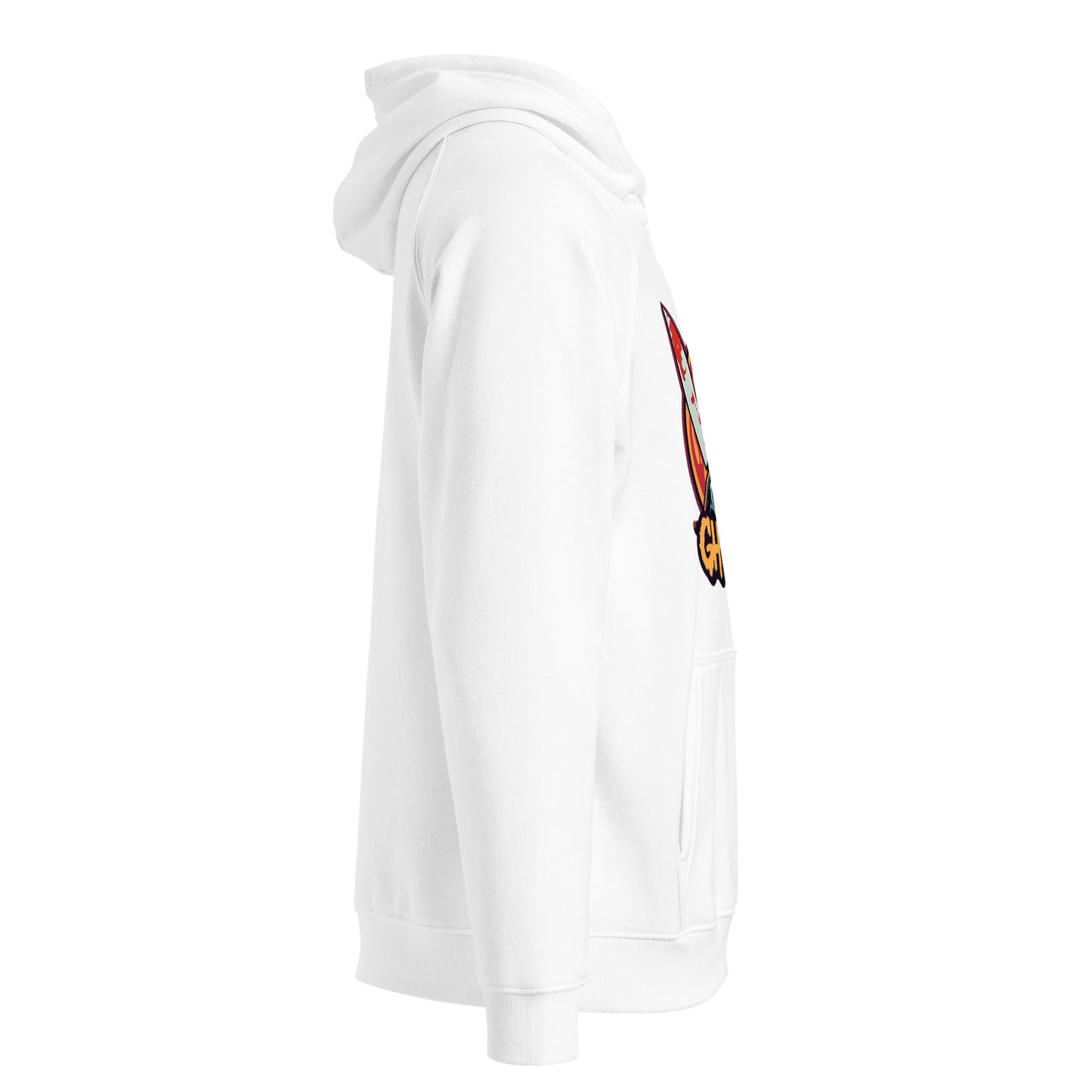 GhostBake Unisex eco raglan hoodie  from Rare Plus Apparel – unique movie & pop culture inspired design.