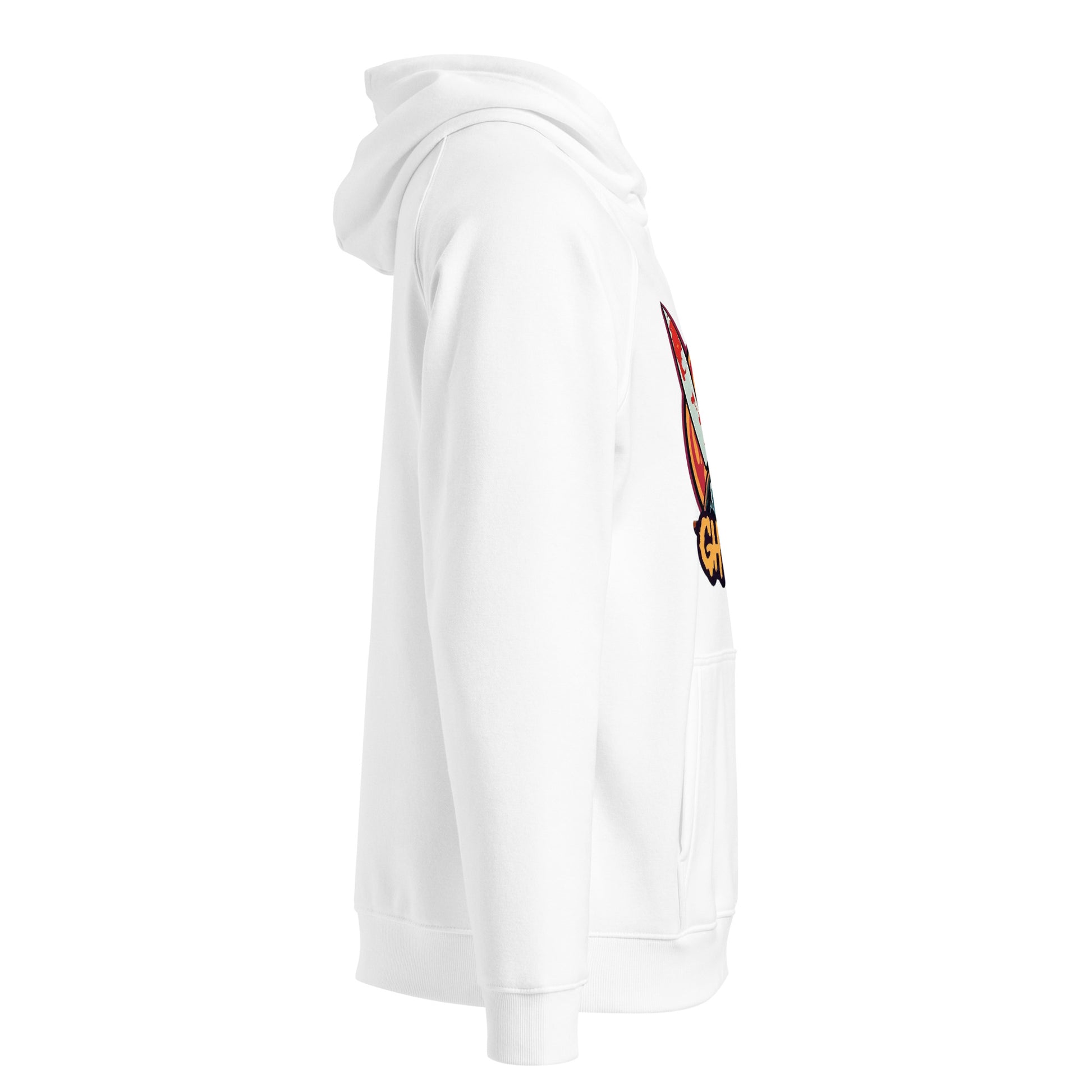 GhostBake Unisex eco raglan hoodie  from Rare Plus Apparel – unique movie & pop culture inspired design.