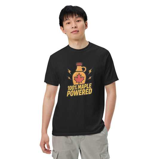 100% Maple Powered Unisex garment-dyed heavyweight t-shirt  from Rare Plus Apparel – unique movie & pop culture inspired design.
