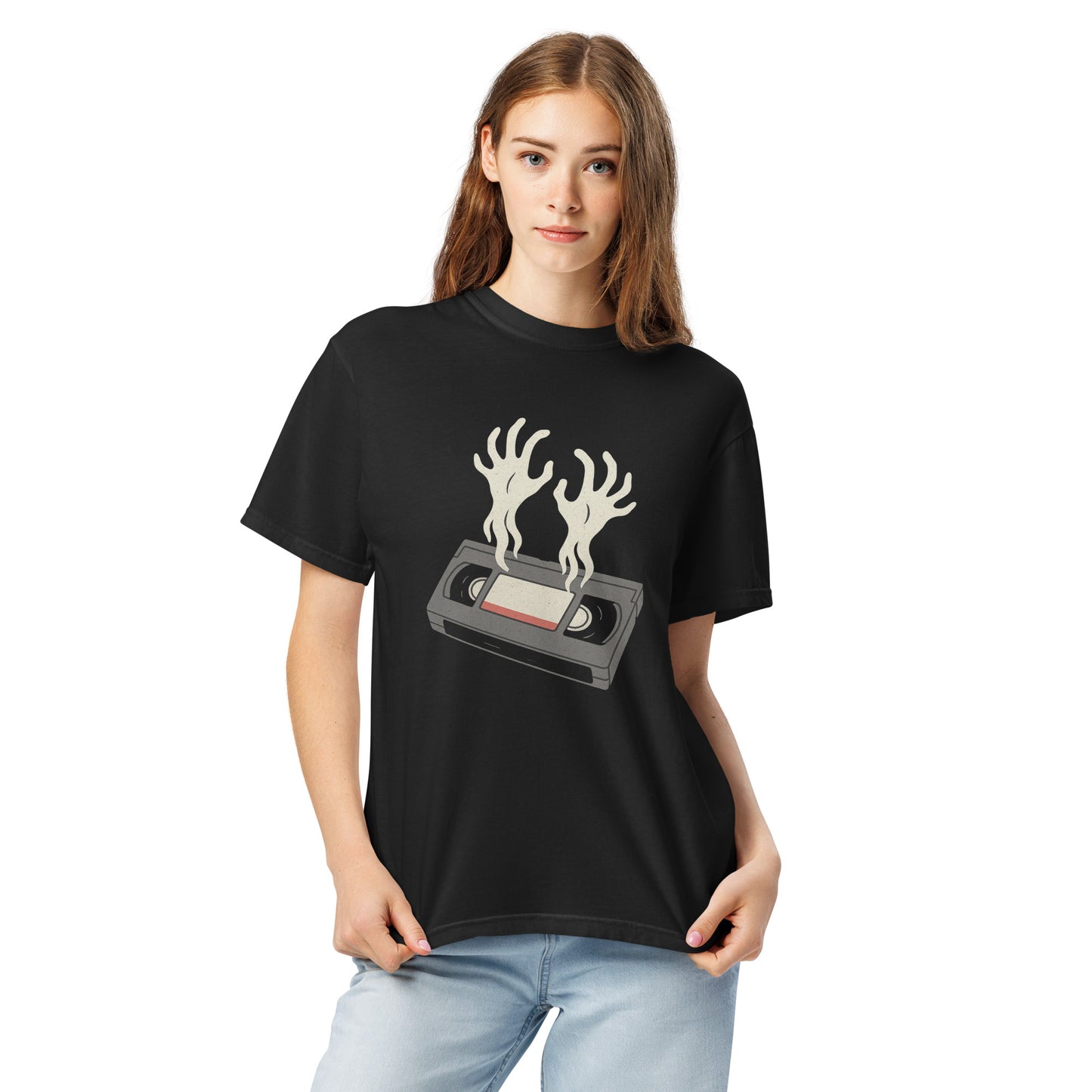 Cursed Media Unisex garment-dyed heavyweight t-shirt  from Rare Plus Apparel – unique movie & pop culture inspired design.