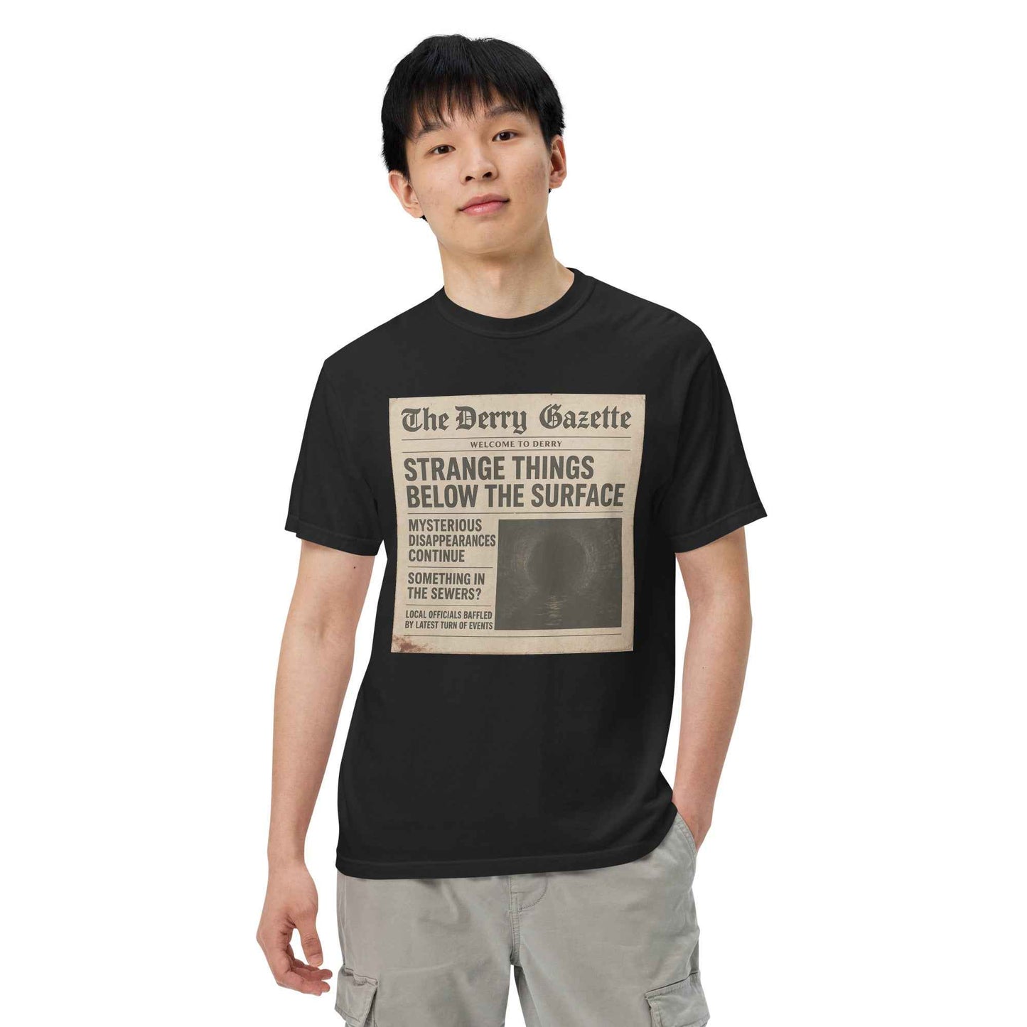 The Derry Gazette “Strange Things Below the Surface” Unisex garment-dyed heavyweight t-shirt
