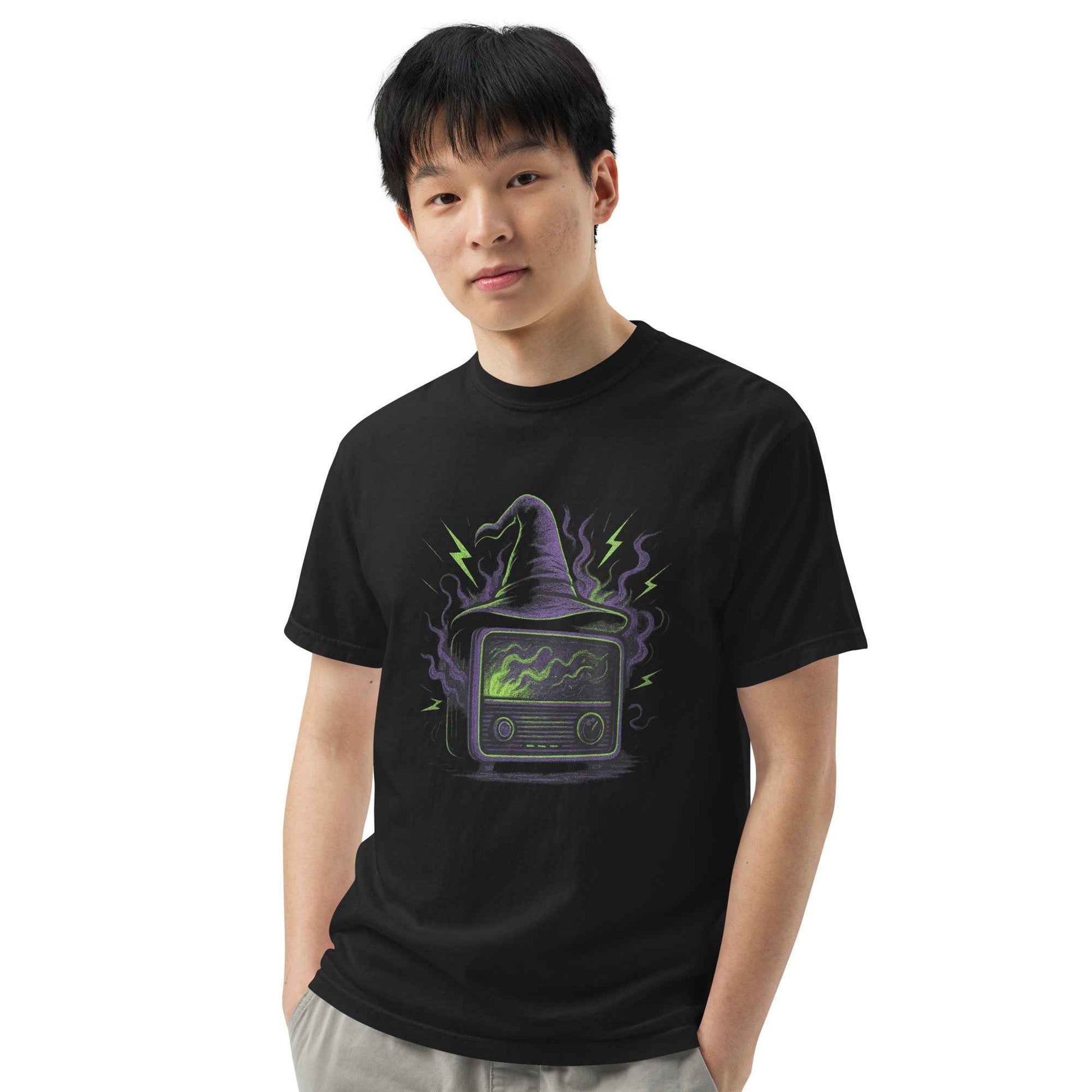 “Witching Hour Radio” Spells, Static, Screams Unisex garment-dyed heavyweight t-shirt