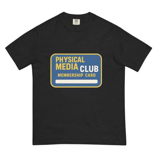 Physical Media Club Unisex garment-dyed heavyweight t-shirt  from Rare Plus Apparel – unique movie & pop culture inspired design.