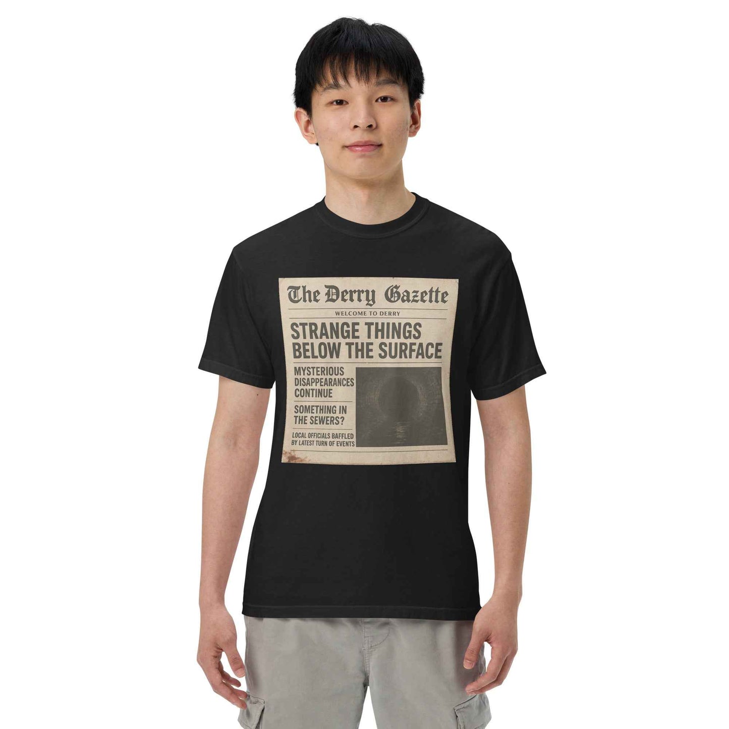 The Derry Gazette “Strange Things Below the Surface” Unisex garment-dyed heavyweight t-shirt