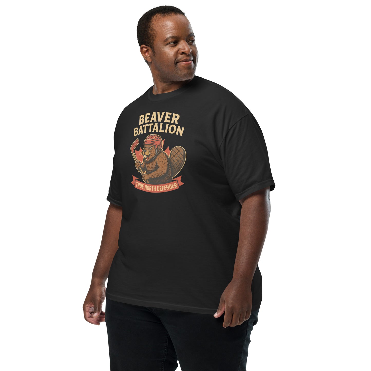 Beaver Battalion – True North Defender Unisex garment-dyed heavyweight t-shirt  from Rare Plus Apparel – unique movie & pop culture inspired design.