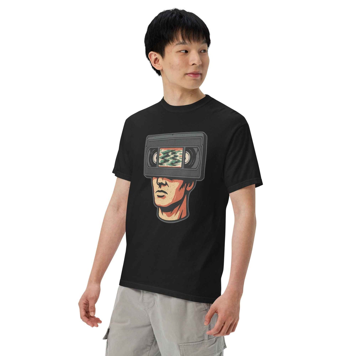 Tape Head Retro VHS Horror Design Unisex garment-dyed heavyweight t-shirt