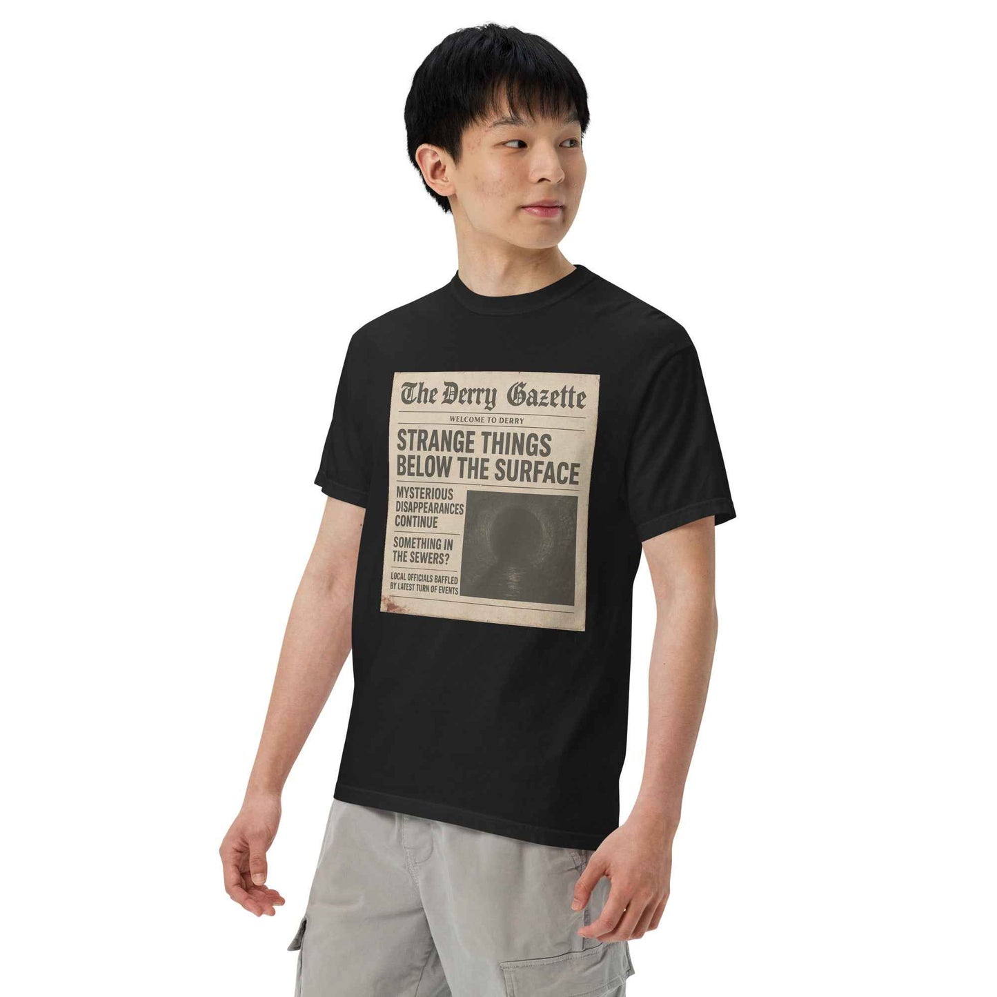 The Derry Gazette “Strange Things Below the Surface” Unisex garment-dyed heavyweight t-shirt