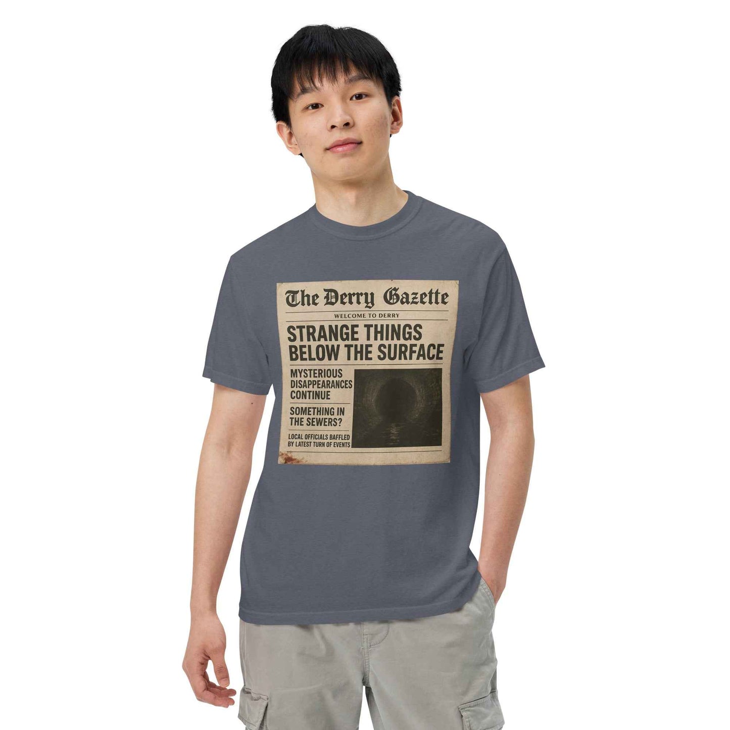 The Derry Gazette “Strange Things Below the Surface” Unisex garment-dyed heavyweight t-shirt