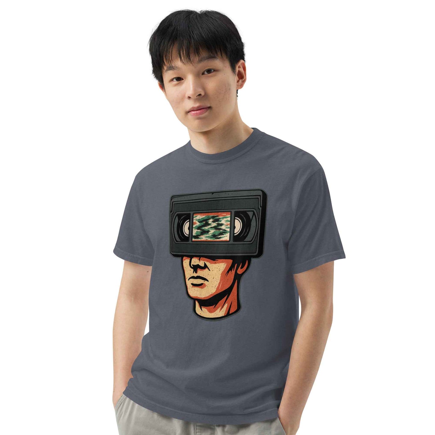 Tape Head Retro VHS Horror Design Unisex garment-dyed heavyweight t-shirt