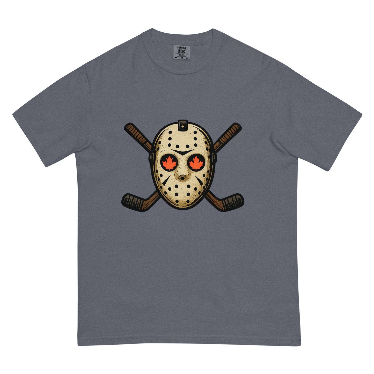 Hockey Mask Haunt Unisex garment-dyed heavyweight t-shirt  from Rare Plus Apparel – unique movie & pop culture inspired design.