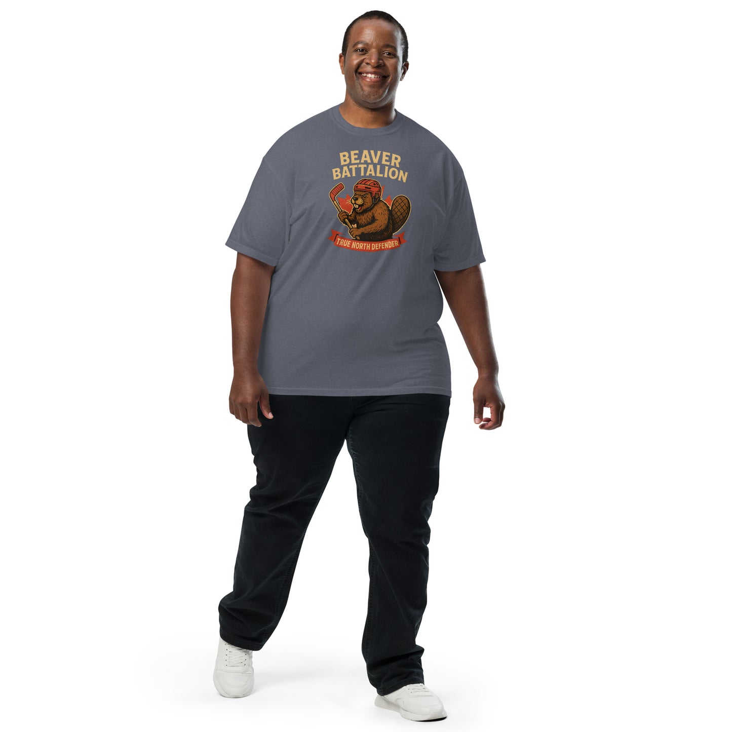 Beaver Battalion – True North Defender Unisex garment-dyed heavyweight t-shirt  from Rare Plus Apparel – unique movie & pop culture inspired design.